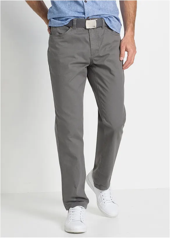 Regular fit twill broek van katoen, straight, bonprix