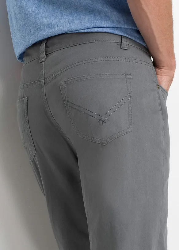 Regular fit twill broek van katoen, straight, bonprix
