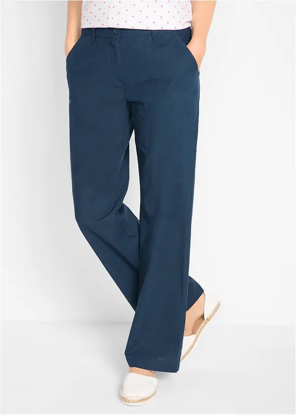 Geweven broek van linnen-katoenmix, bonprix