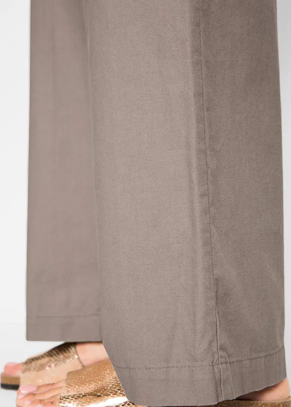Geweven broek van linnen-katoenmix, bonprix