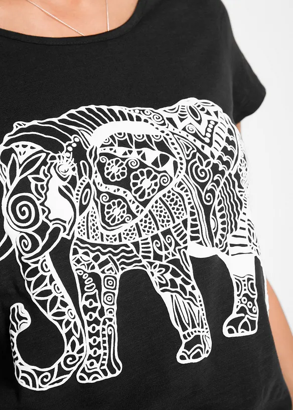 Katoenen shirt met print, korte mouw, bonprix