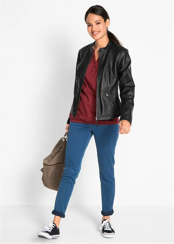 Imitatieleren jas van pure viscose, bonprix