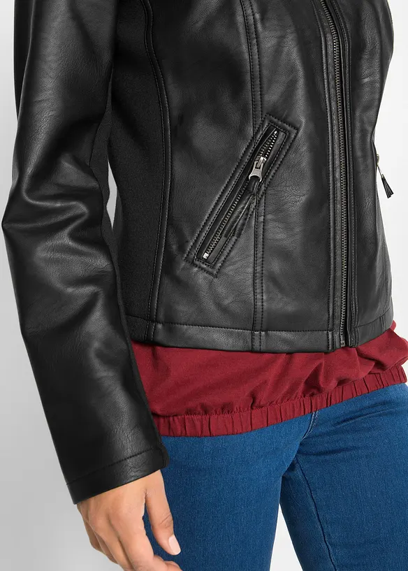 Imitatieleren jas van pure viscose, bonprix