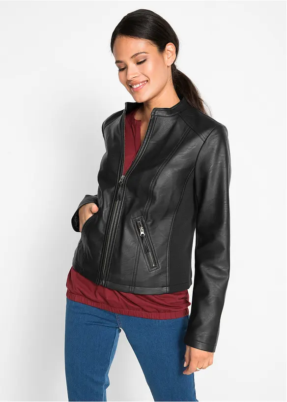 Imitatieleren jas van pure viscose, bonprix