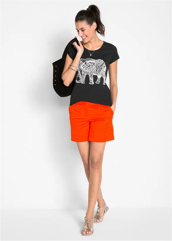 Katoenen shirt met print, korte mouw, bonprix