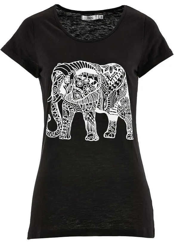 Katoenen shirt met print, korte mouw, bonprix