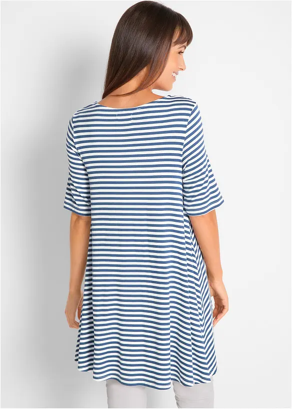 Lange shirt tuniek, korte mouw, bonprix