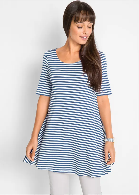 Lange shirt tuniek, korte mouw, bonprix