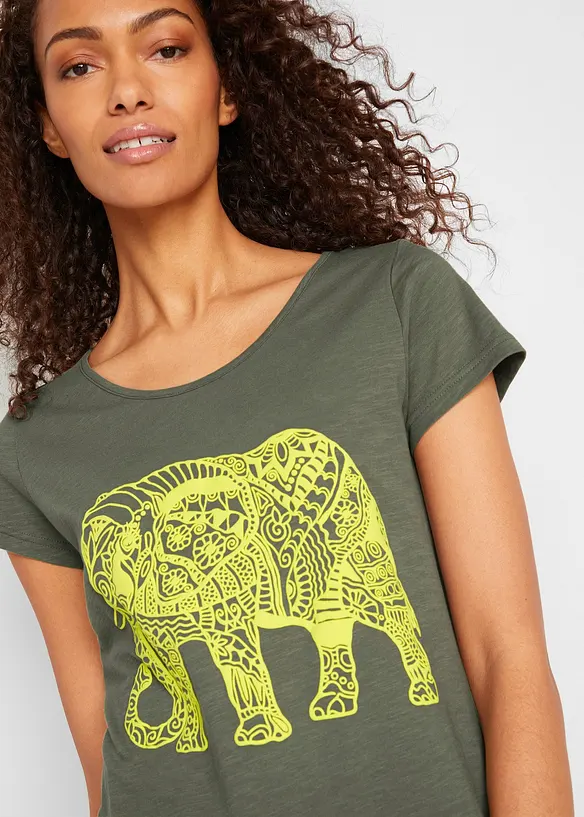 Katoenen shirt met print, korte mouw, bonprix