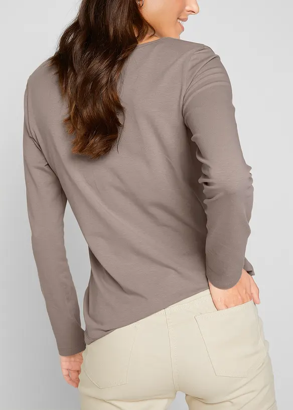 Longsleeve met V-hals (set van 2), bonprix