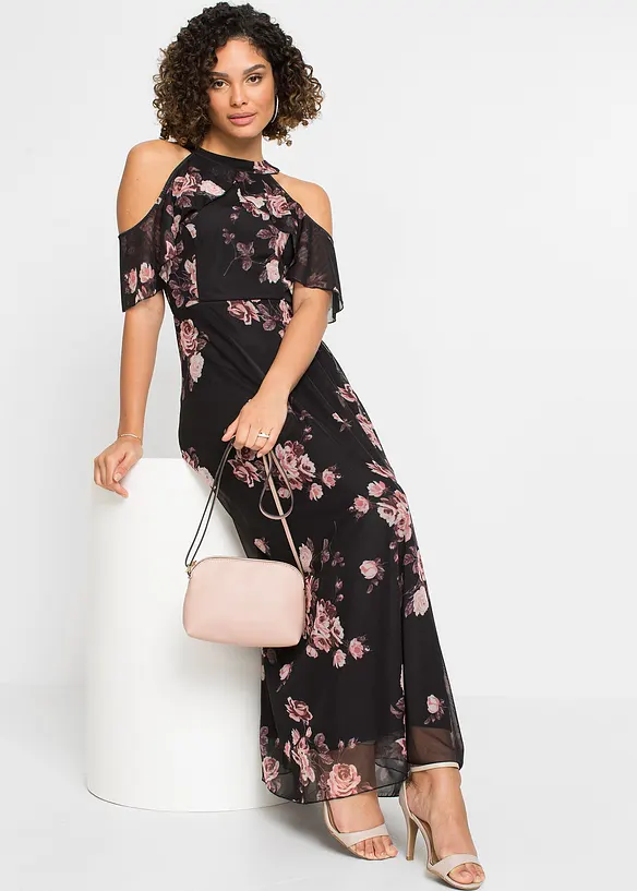 Maxi jurk van mesh, bonprix