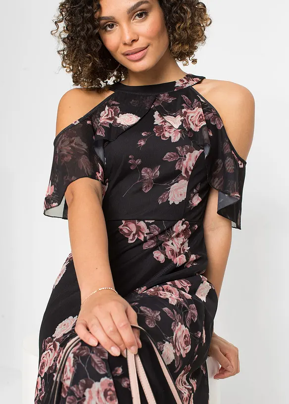 Maxi jurk van mesh, bonprix