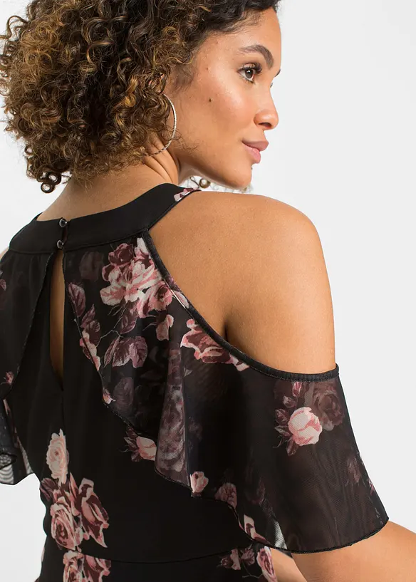 Maxi jurk van mesh, bonprix