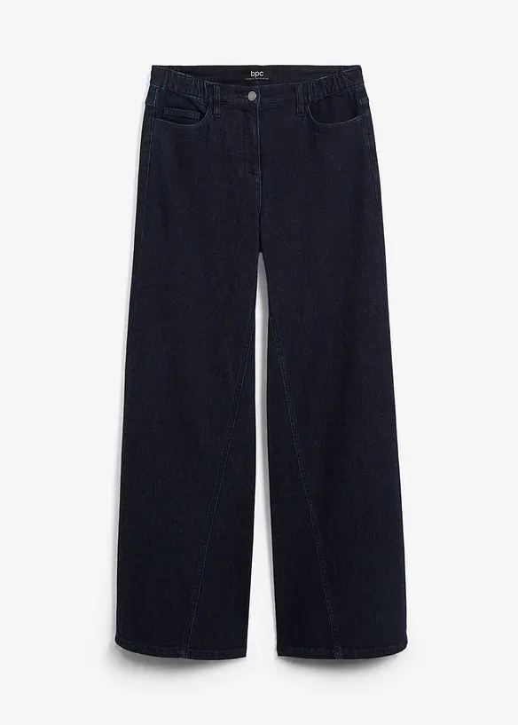 Wide leg jeans, high waist, met comfortband, bonprix