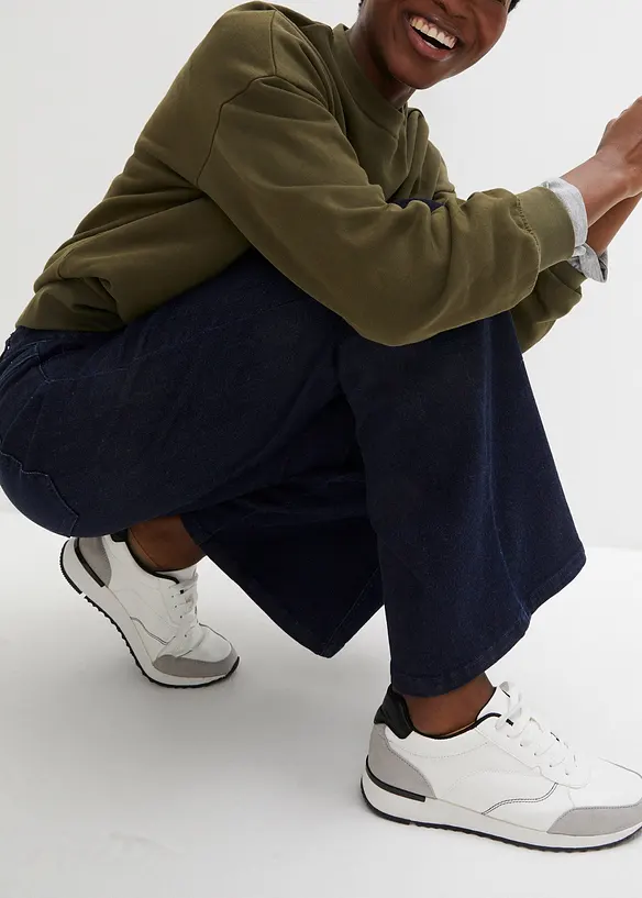 Wide leg jeans, high waist, met comfortband, bonprix
