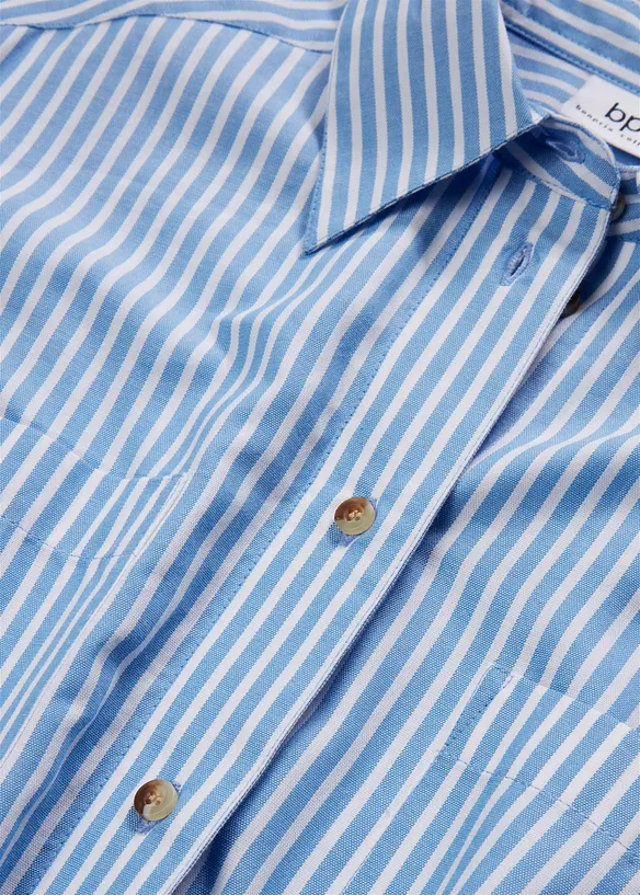Gestreepte blousejurk met strikceintuur, bonprix