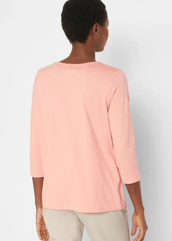 Longsleeve met ronde hals (set van 5), 3/4 mouw, bonprix