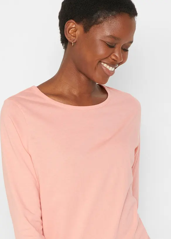 Longsleeve met ronde hals (set van 5), 3/4 mouw, bonprix