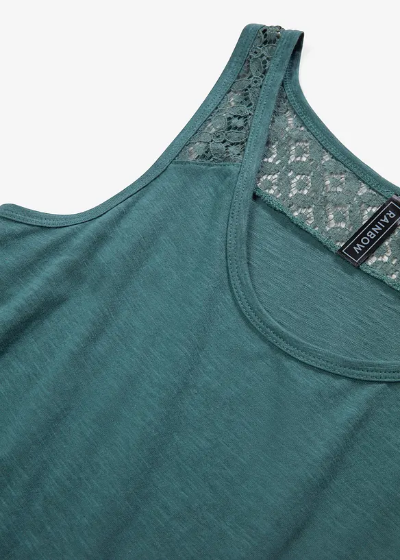 Shirtjurk van katoen met kant, bonprix