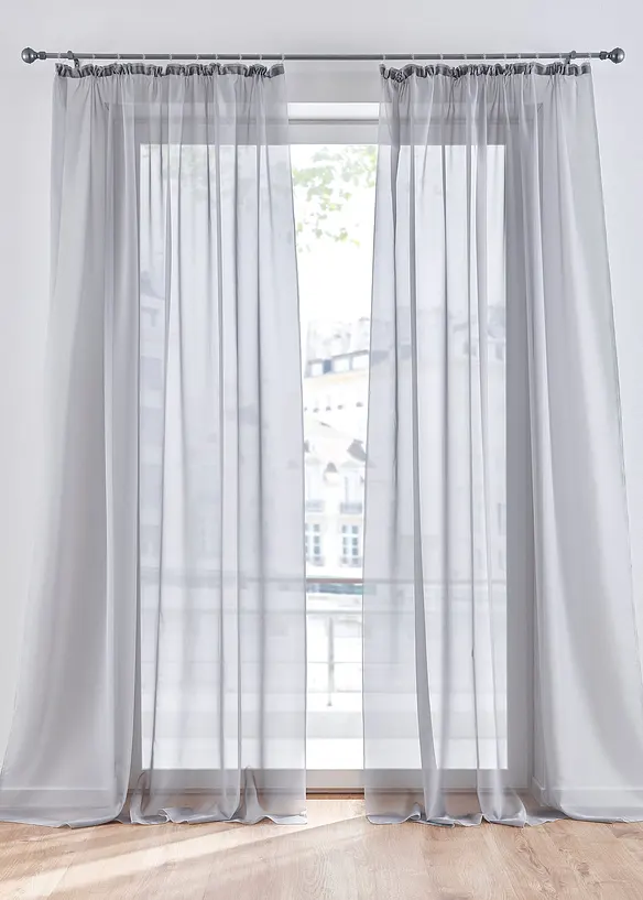 Transparante gordijnen (2 stuks) effen, bonprix