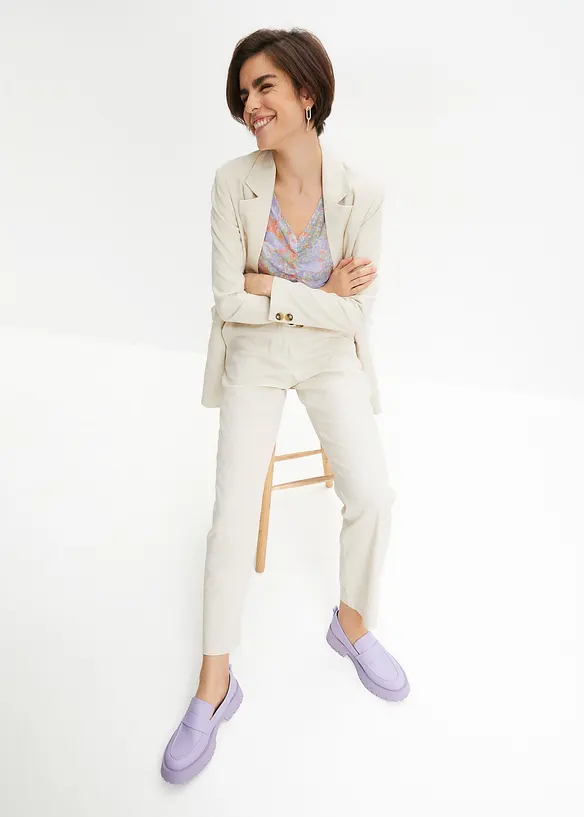 High waist linnen broek van een linnen-viscosemix, bonprix