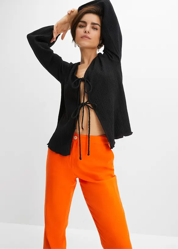 High waist broek van een linnen-viscosemix, bonprix