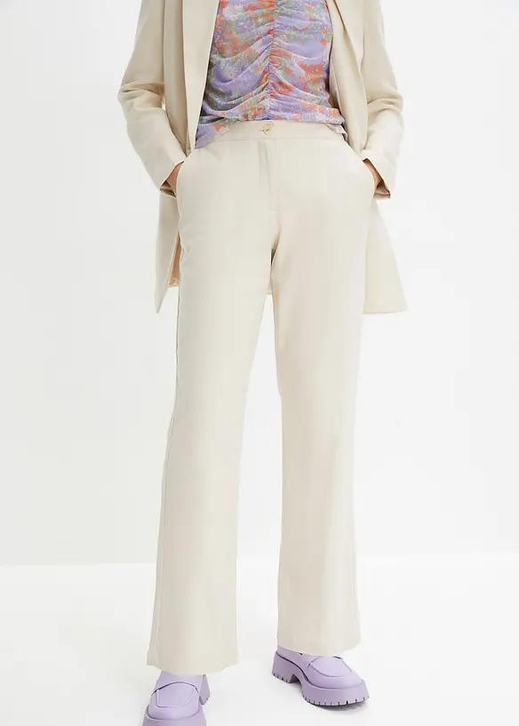 High waist linnen broek van een linnen-viscosemix, bonprix