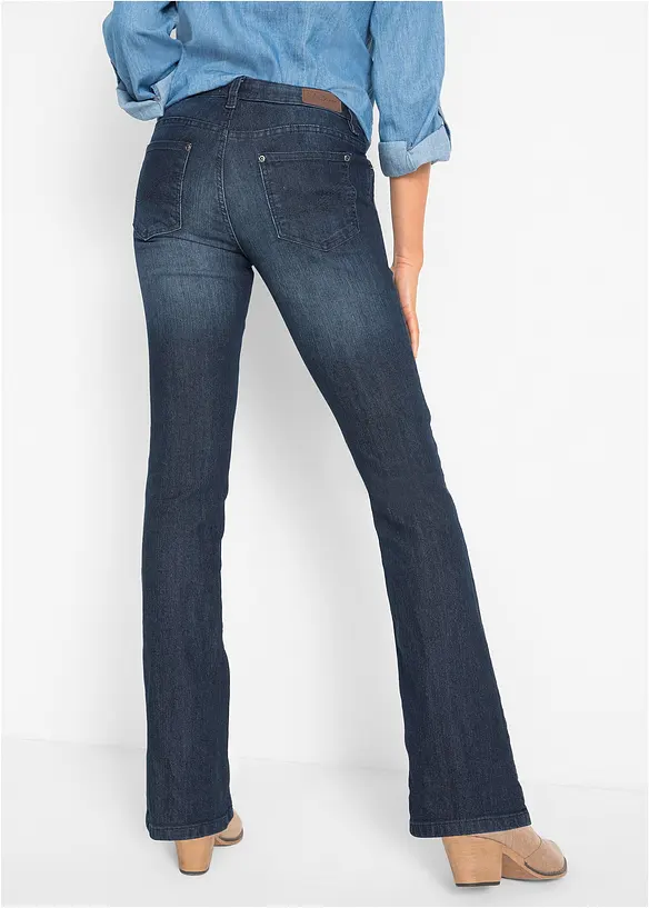 Bootcut stretch jeans, mid waist, bonprix
