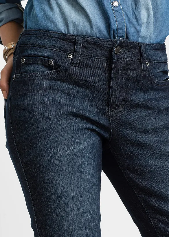 Bootcut stretch jeans, mid waist, bonprix