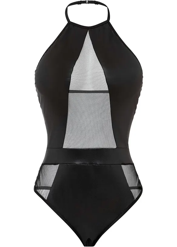 Stringbody ouvert in wetlook, bonprix