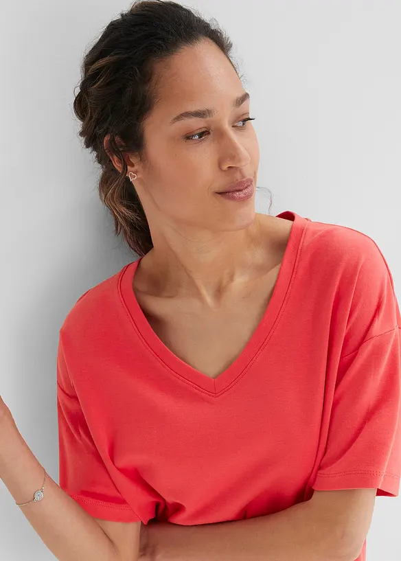 Shirtjurk met V-hals, oversized (set van 2), bonprix