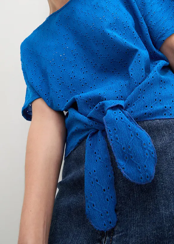 Vleermuisshirt met broderie anglaise, bonprix