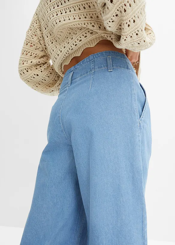 Wide leg jeans low waist, low stretch, bonprix