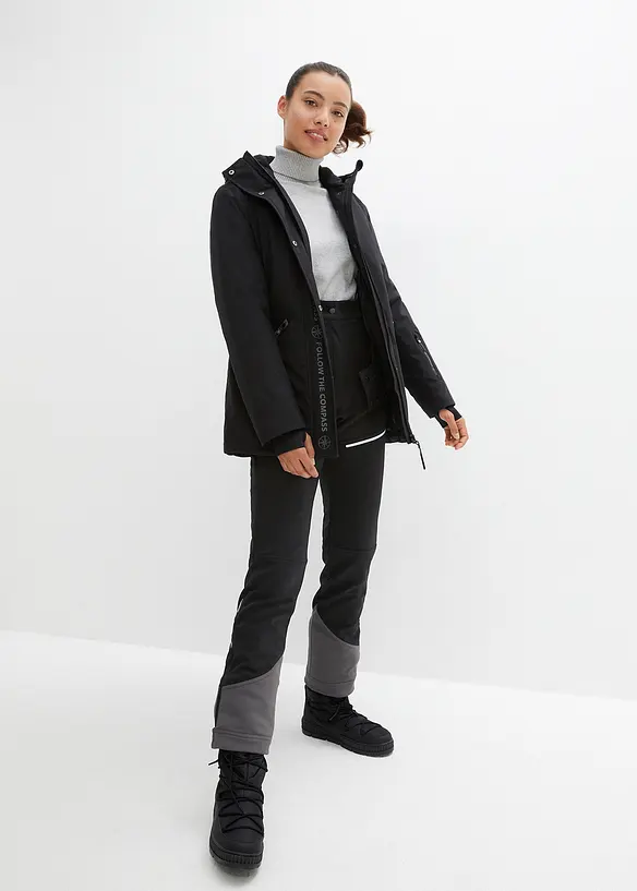 Waterafstotende skibroek van softshell met stretch, straight, bonprix