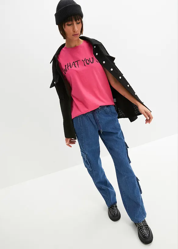 Oversized shirt van puur katoen, bonprix