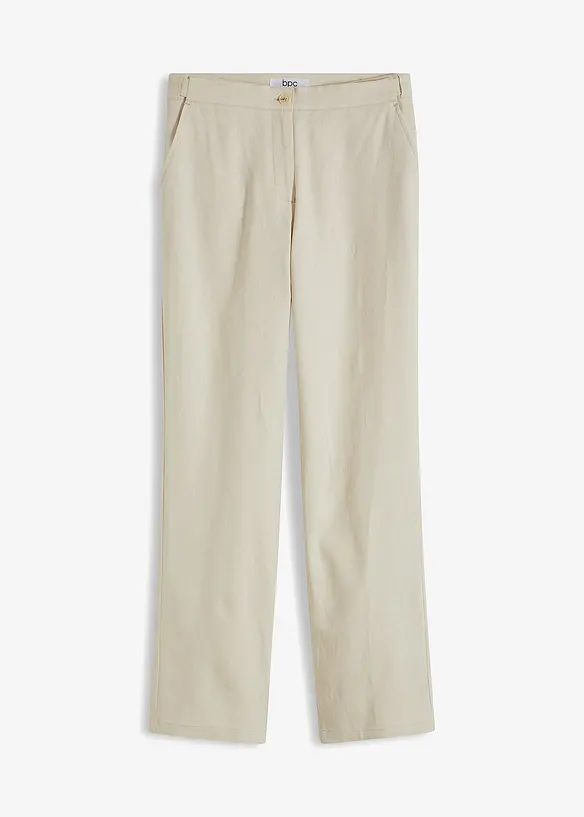 High waist linnen broek van een linnen-viscosemix, bonprix