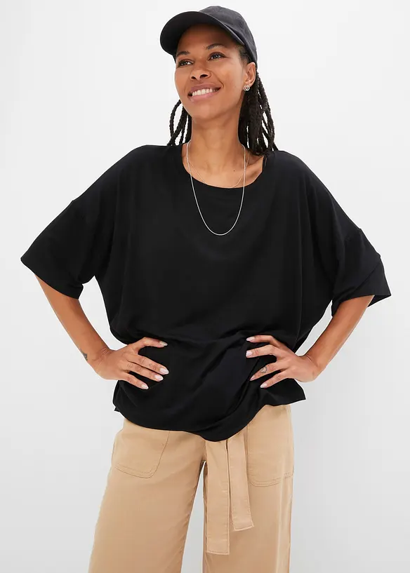 Oversized shirt van soepele vicose, bonprix