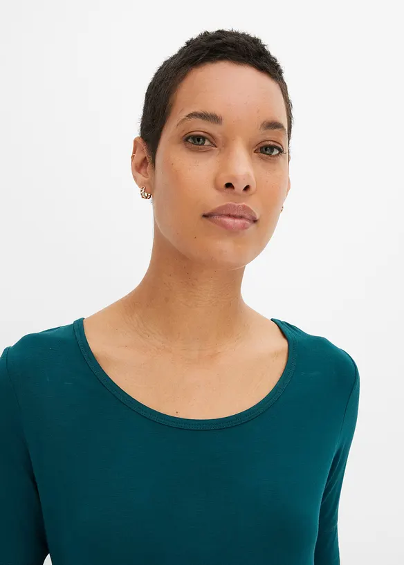 Shirt met ronde hals van zachte viscose, bonprix
