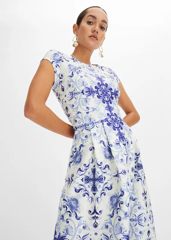 Jersey jurk met permanente plooien, bonprix