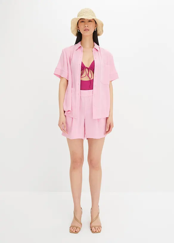 Blouse met borstzak en korte mouwen, bonprix