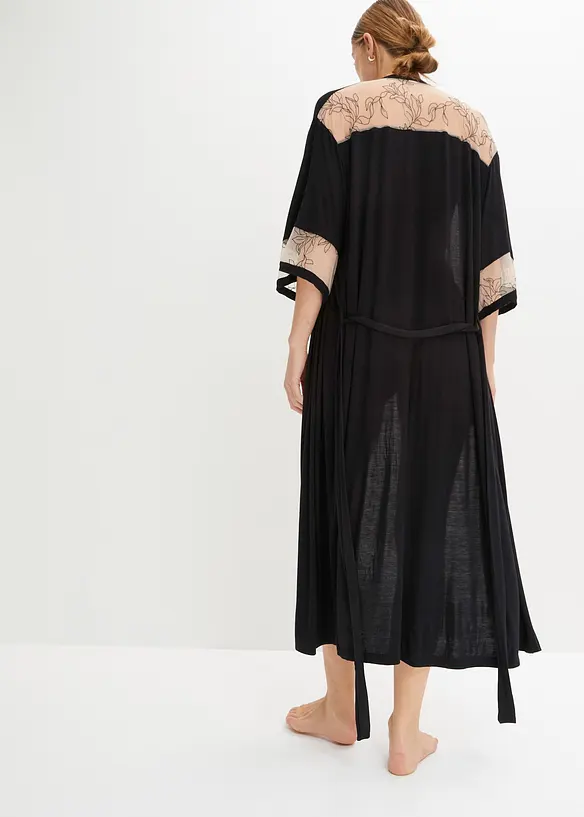 Lange kimono van viscose met borduursel, bonprix