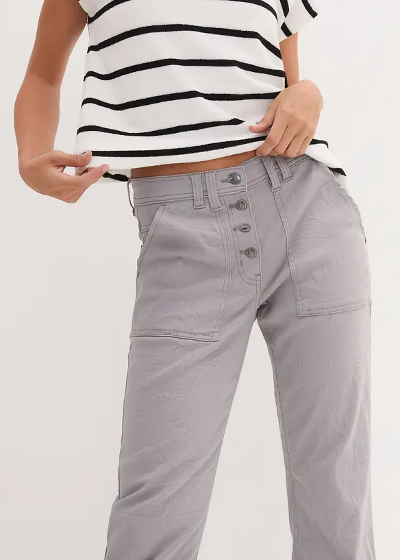 3/4 stretch broek met crashed effect, bonprix
