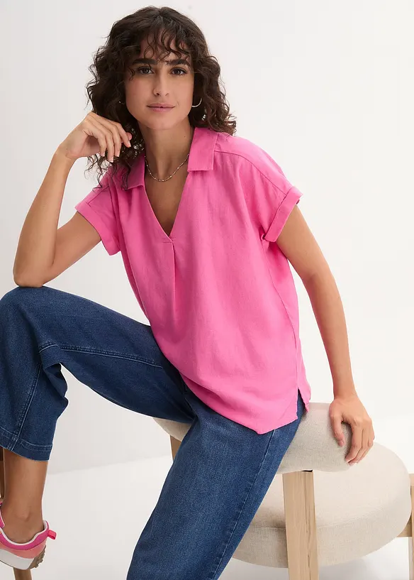Tuniekblouse van een lichte linnenmix, bonprix
