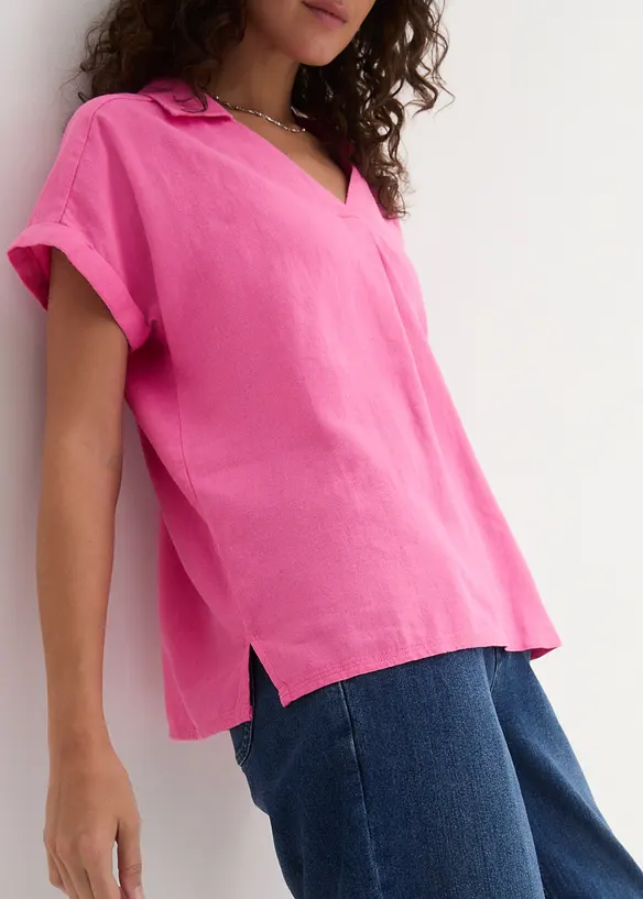 Tuniekblouse van een lichte linnenmix, bonprix