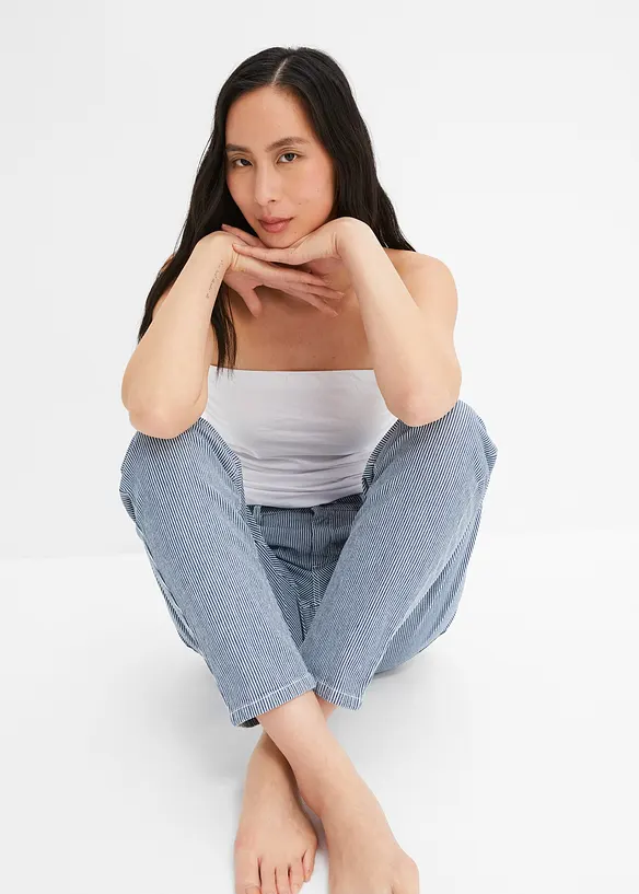 Barrel jeans met strepen, mid waist, bonprix
