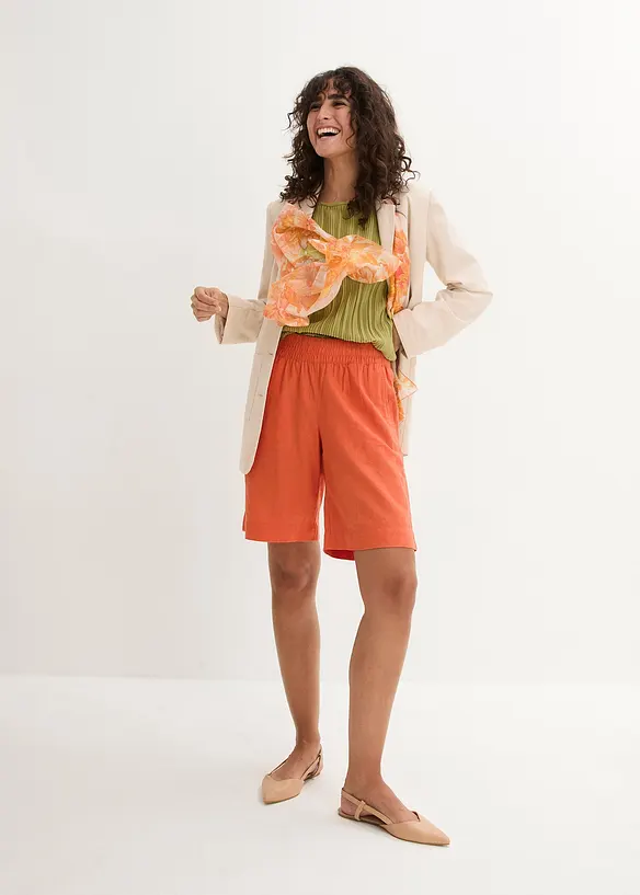 Bermuda met linnen viscose mix, bonprix