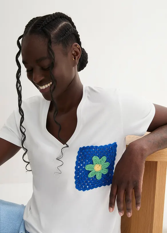 T-shirt met borduursel, bonprix