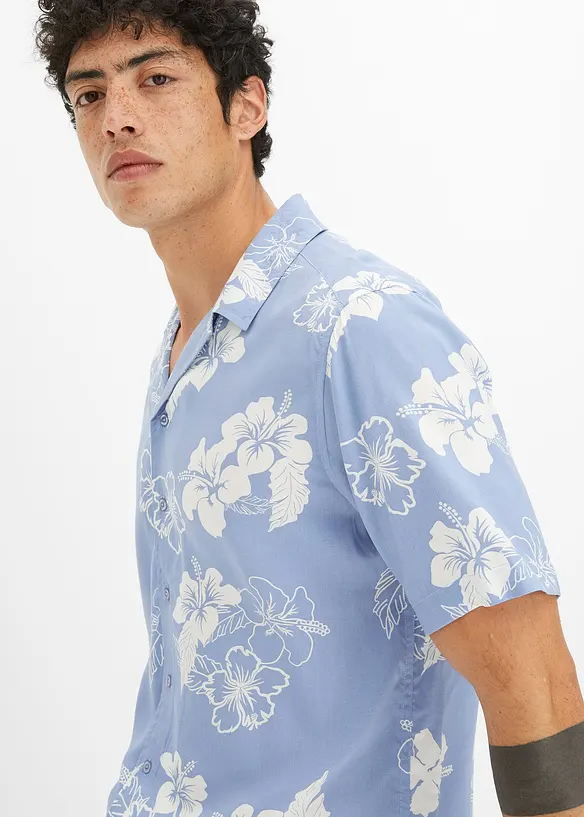 Overhemd met korte mouwen van viscose, bonprix