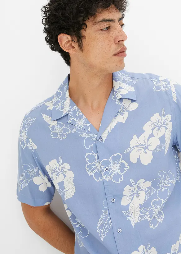 Overhemd met korte mouwen van viscose, bonprix