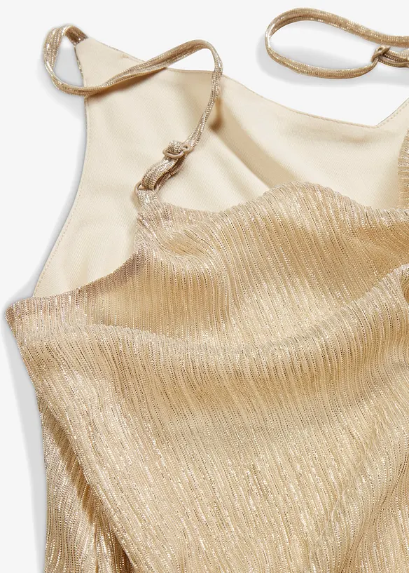Spaghetti top met glitter, bonprix